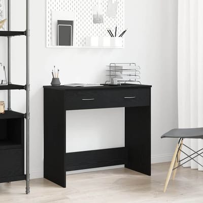 vidaXL - Bureau - Zwart - Eiken - Bewerkt - hout - 80 - x - 40 - x - 75 - cm