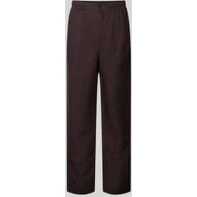 broek met rechte pijpen van linnenmix stoffen broek