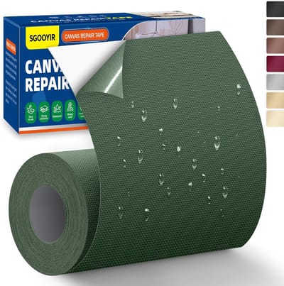 Stoffen Reparaties - Canvas Patches - Snel Herstellen - Waterdicht Zelfklevend - 10x200cm - Leger Groen