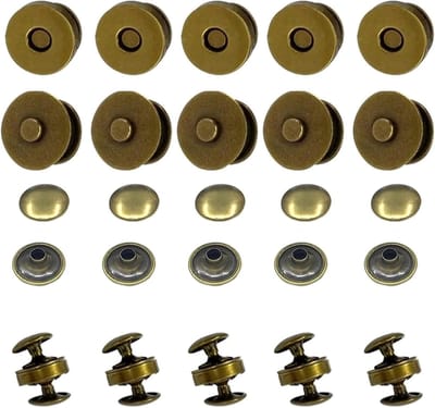 40 Stuks Magnetknoppen 18 mm - Magnetische Drukknopen voor Zelfnaaien van Tassen, Kleding en Accessoires - Ideaal voor Handwerk en Creatieve Projecten