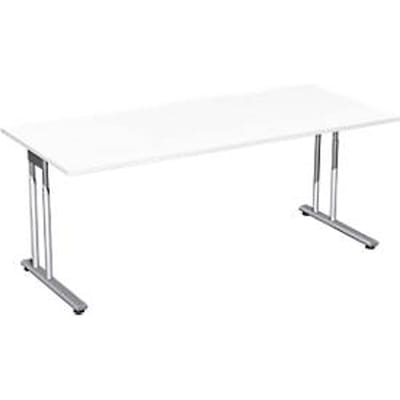 Bureautafel PALENQUE, C-poot, rechthoek, B 1800 x D 800 x H 680-820 mm, wit