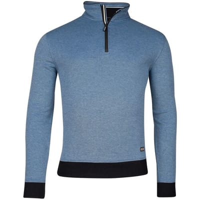 Baileys Trui Sweatshirt Half Zip 2-Tone Oxford Doubleface Jacquard Interlock Cobalt / male