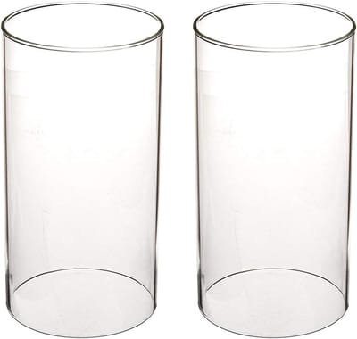 Glazen Kaarsenhouder met Open Cilinder - Perfect voor Theelichten en Pillarcaarsen, 8.5cm x 20.3cm