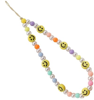 SolidChoice - Kleurrijke telefoonketting - Acryl en parels - Bohemian stijl