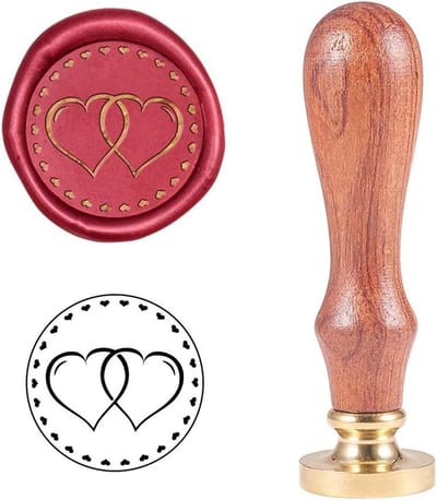 Vintage Retro Hart Waskussen Stempel voor Valentijnsdag, Feestuitnodigingen en Cadeauverpakking