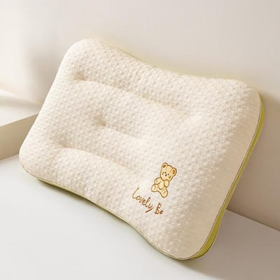 1 Stuk Beer Geborduurd Kussen voor Kinderen en Studenten Verdeeld Neksteunkussen Kussenvulling 30X50Cm beige