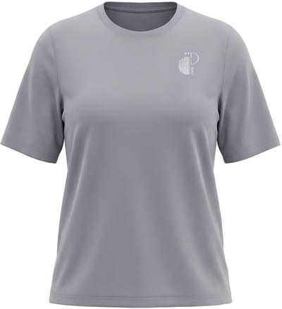 Ulla Popken - Dames - Sweatshirt metallic borduursel ronde hals korte mouwen - Grijs - Maat 42+