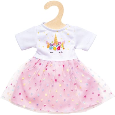 Heless Poppenkleding Jurk Eenhoorn Meisjes 35-45 Cm Wit/roze 2-delig