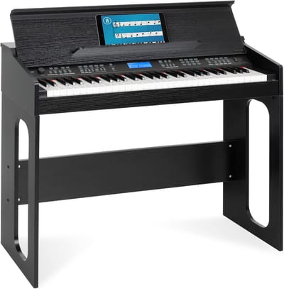 61 toetsen digitale piano keyboard - 300 klanken - 300 ritmes - begeleidingsmachine - opnamefunctie - leerfunctie - zwart