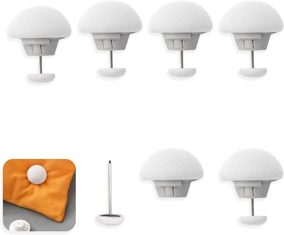 Mushroom Ronde Duvet Cover Clips - Antislip Bedclips voor Dekbed Fixatie en Decoratie, Set van 6 Witte Clips