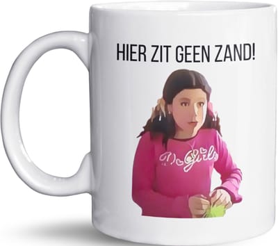 NietMokken.nl – Grappige Mok – "Hier Zit Geen Zand!" – Internetcultuur Cadeau – Viral Meme Beker – Koffietas – Vaatwasser- & Magnetronbestendig