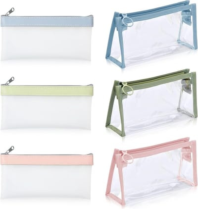 Transparante Pennenzak - 6 Stuks Waterdichte PVC Etui met Rits - Duidelijke Pennenzak - Multifunctionele Pennenzak en Make-up Tas voor School en Kantoor Benodigdheden
