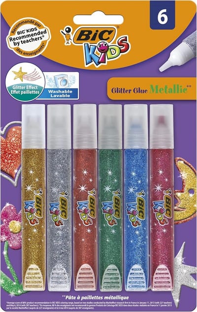Glitterlijm Set Metallic Kleuren - 6 Tubes Knutsellijm voor Kinderen