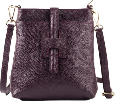 Echt lederen schoudetas Roselien - Made in Italy - Bordeaux rood