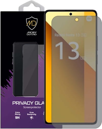 MobyDefend Screenprotector - Geschikt voor Xiaomi Redmi Note 13 5G - Matte Privacy Glass Screensaver