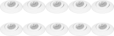 Spot Armatuur 10 Pack - Pragmi Nivas Pro - GU10 Inbouwspot - Rond - Wit - Aluminium - Trimless - Kantelbaar - Ø150mm