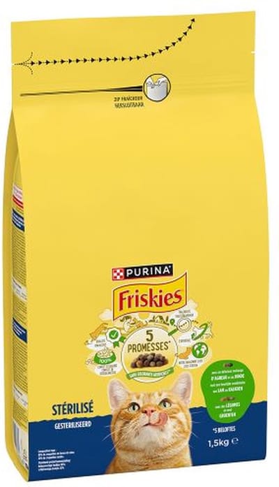 2x Friskies droogvoer voor katten - zalm, tonijn & groenten - kattenbrokken voor gesteriliseerde katten- 1.5kg
