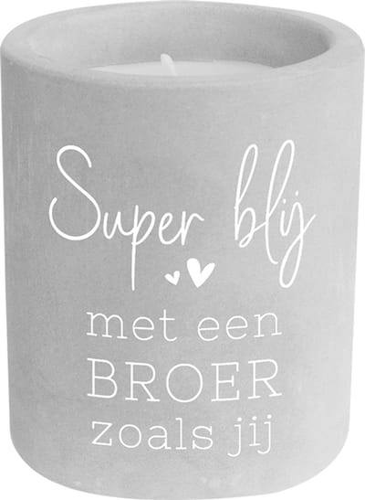 - Kaarsje Broer - 6,5x6,5x8 cm - Cement
