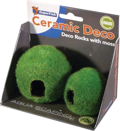 Superfish Decor Home Bol Met Mos - Aquarium - Ornament - Bruin Groen 2 stuks