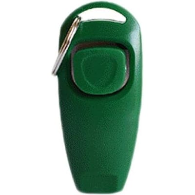 1 Stuk Hondentfluitje En Clicker Huisdier Multifunctionele 2-in-1 Clicker Puppy Blaffen Stoppen Trainingshulp Clicker Draagbare Trainer groen