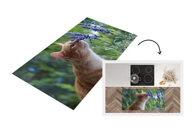 Keukenloper - Loper keuken - Kat - Bloemen - Paars - 120x60 cm - Keukenloper vinyl