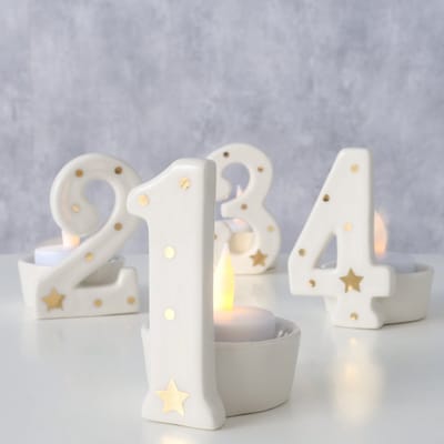 Adventskandelaars met cijfers NUMERO