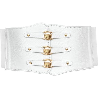 Ceintures corset élastiques larges pour femmes, ceinture grande taille, ceinture pour robe féminine, grande ceinture extensible, accessoire pour vêtements white