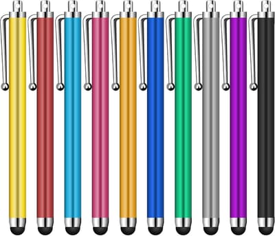 10 stuks Meerdere kleuren universele capacitieve touchscreen pennen voor iPad, tablets, pad Mini, iPad Pro, iPad Air, Samsung Galaxy met ultragevoelig, precisie schrijven en tekenen Willekeurige kleur