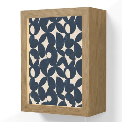 Wandlamp 15x20 cm - Oplaadbaar - Modern - Geometrisch - Blauw - Wandlampen binnen woonkamer - Slaapkamer lamp met kabel - Decoratieve nachtlamp - Vloerlamp snoer