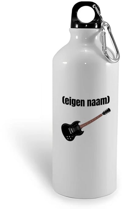Hacebo® - zwarte elektrische gitaar met eigen naam waterfles - Gitaar - muziek liefhebbers - gitaristen - gitaar liefhebbers - verjaardag - cadeau - kado - water fles - 400ML