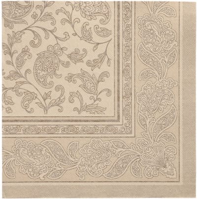 50 Servetten ROYAL Collection 1/4 vouw 40 cm x 40 cm zand Ornaments