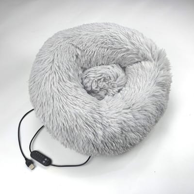 Verwarmde Kattenmand - Verwarmd Kattenbed - Ook voor Honden - Verwarmingskussen voor Katten en Honden - Met Anti-Slip Onderkant - Warmtemat voor Kat - Comfortabel en Zacht - Wasbaar - LotaHome - Grijs