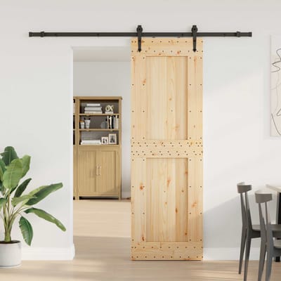 vidaXL - Schuifdeur - NARVIK - Naturel - en - Zwart - 70 - x - 210 - cm - (213,5 - cm)