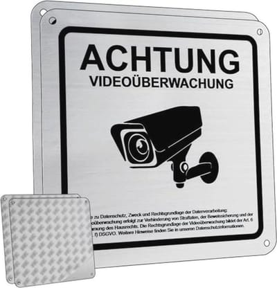 Veiligheidswaarschuwingsbord 15x15 cm - 2 stuks - Videobewaking privé gebied