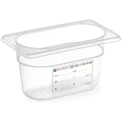 HENDI Gastronorm bak – luchtdicht – transparant – 0,9L – 176x108x100 mm