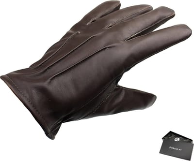 Swift Classic Leren Winterhandschoenen Heren - Leren Handschoenen Dames - Winterhandschoenen - Fleece en Gevoerd - Donkerbruin - Maat S