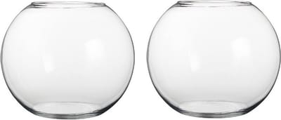 Mica Decorations Bolvaas/komvaas - 2x - glas - vissenkom - H40 cm