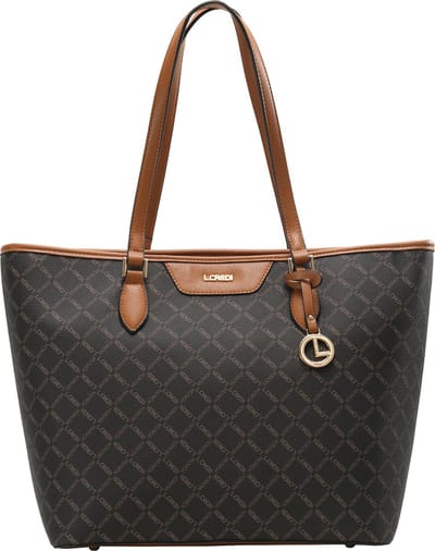 L.CREDI Handtas Filiberta Shopper Brown Donkerbruin