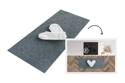 Keukenloper - Loper keuken - Winter - Handschoenen - Hart - 120x50 cm - Keukenloper vinyl