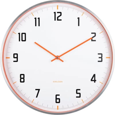 Karlsson Wandklok Sporty - Oranje - Ø40cm - Wandklok Scandinavisch