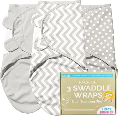 Set van 3 Wikkeldekens voor Baby - 100% Katoen - Veilig en Comfortabel