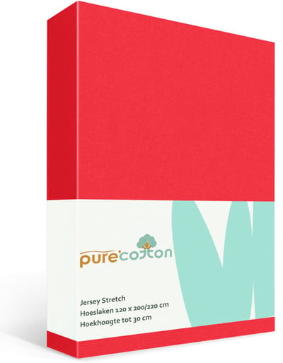 Hoeslaken 120x200 - tot 30 cm Hoekhoogte - 100% Katoen Jersey - Meer Kleuren - Strijkvrij - Lange Levensduur - Rood