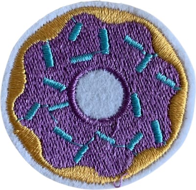 Donut 3 stuks - Snoepgoed - Carnaval - Paars strijkapplicatie strijk embleem - patch - patches - stof & strijk applicatie - patchwork - cadeau knutsel