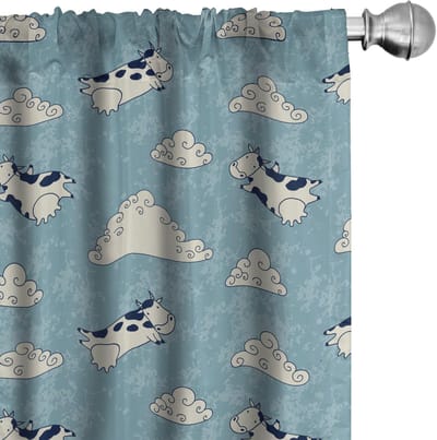 ABAKUHAUS – Kleutergordijnen – 2x75x175 cm – Mikrofaser – Halve verduistering