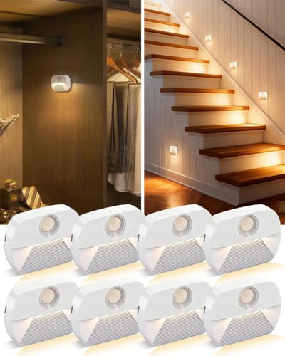 Draaadloze LED Nachtlamp met Bewegingssensor voor Binnen, 4 Stuks, Warm Wit