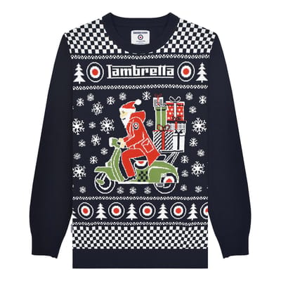 Lambretta Heren AW25 Scooter Kersttrui (Marine)