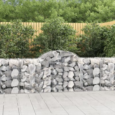 vidaXL - Schanskorven - 11 - st - gewelfd - 200x50x80/100 - cm - ijzer