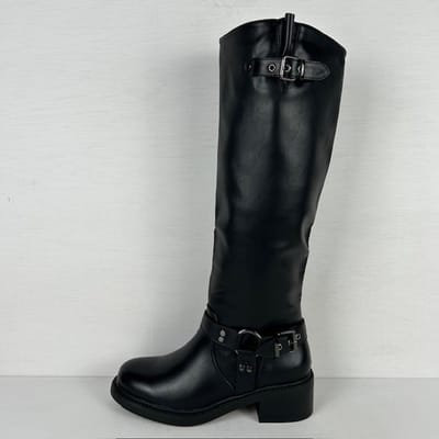 Stoere hoge laarzen met gespjes zwart Zwart / 36