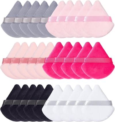 30 stuks driehoekige make-up-poederkwasten, poederpads, make-up sponsjes, cosmetica, gezichtpoederkwasten, natte droge pads