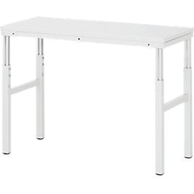 Rau ESD-onderbouwtafel E-serie, handmatig in hoogte verstelbaar, 28 mm spaanplaat met melamine coating, tot 450 kg, B 1000 x D 500 x H 650-1000 mm, lichtgrijs